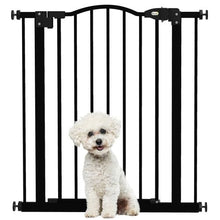 Load image into Gallery viewer, 74-80cm Adjustable Metal Pet Gate Safety Barrier with Auto-Close - Black