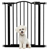 74-80cm Adjustable Metal Pet Gate Safety Barrier with Auto-Close - Black