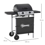 2 Burner Gas Barbecue Grill Propane Gas BBQ 5.6 kW