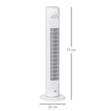 Tower Fan, 3 Speed 3 Mode, Timer, Oscillation Remote White Fan