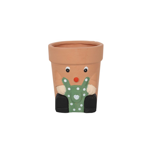 Green Pot Man Terracotta Plant Pot