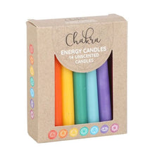 Load image into Gallery viewer, Pack of 14 Unscented Chakra Energy Candles&nbsp;