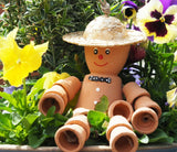 Terracotta 30cm Garden Flower Pot Man - Gnome Style Shelf Sitting Figurine