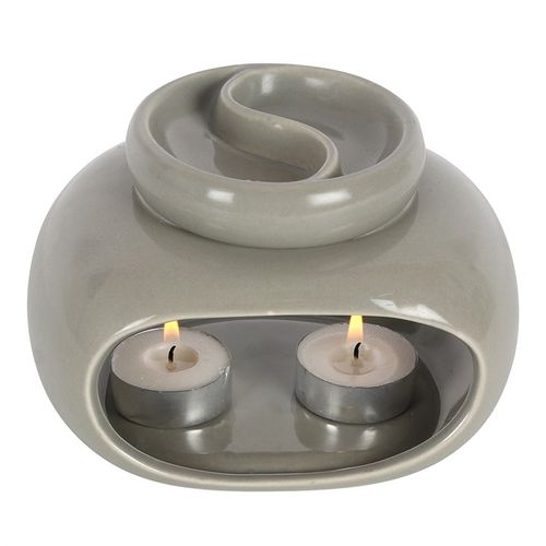 Grey Double Wax / Oil Burner