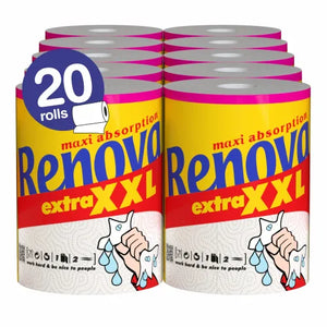 Renova Extra XXL Kitchen Cleaning Towel Tissue Paper Rolls (20 Rolls)