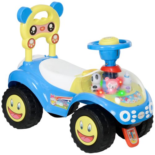 Ride on Toy, Foot to Floor Design with Music, Light, Horn - Blue