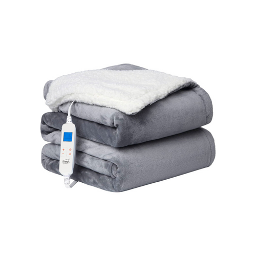 Grey Electric Heated Throw Over Blanket