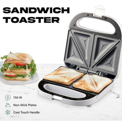 2 Slice White Sandwich Maker 750W