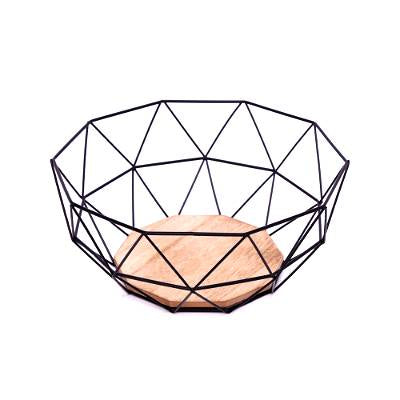 Geometric Black Wire  Bowl