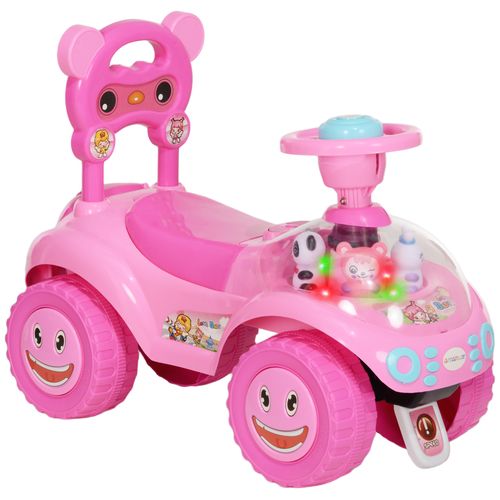 Ride on Toy, Foot to Floor Design with Music, Light, Horn - Pink