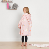 Unicorn Print Hoodie Blanket, Blush - Kids