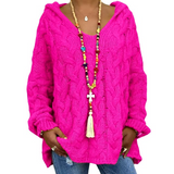 Plus SIze Twist Knitted Hooded Jumper