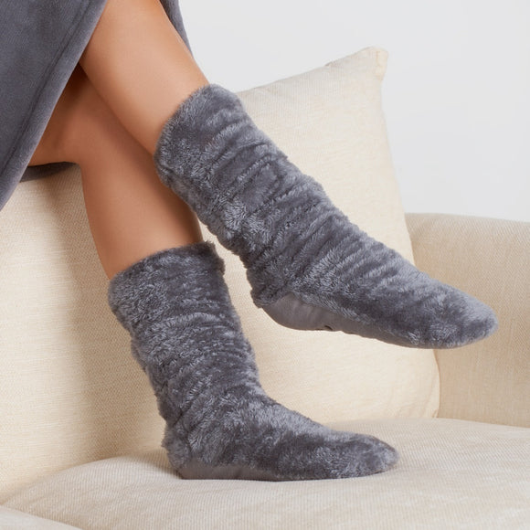 Teddy Sherpa Reverse Slipper Socks