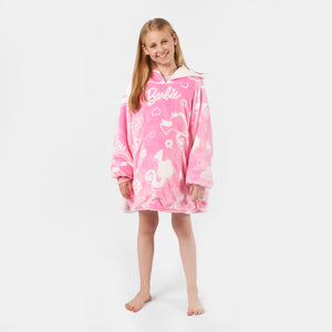 Kids Barbie Hoodie Blanket - Pink