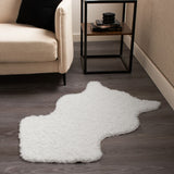 Curly Sheepskin Faux Fur Rug, White - 60 x 90cm