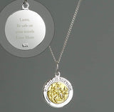 Personalised Sterling Silver & 9ct Gold St. Christopher Necklace