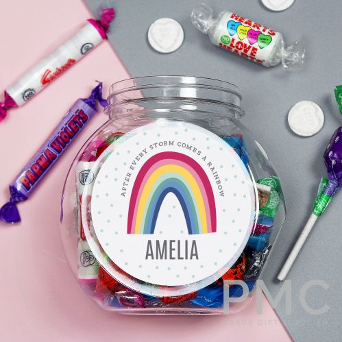 Personalised Rainbow Sweet Jar