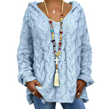 Plus SIze Twist Knitted Hooded Jumper