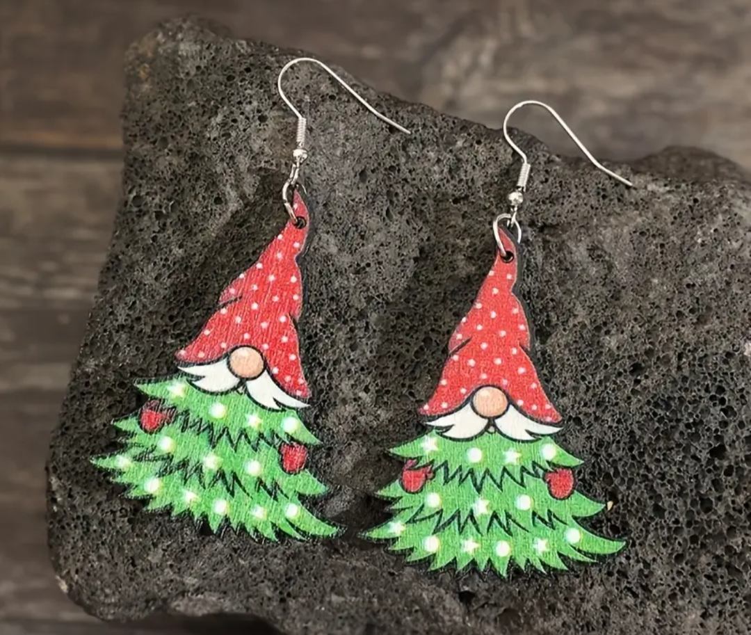 Christmas Tree Gonk Earrings