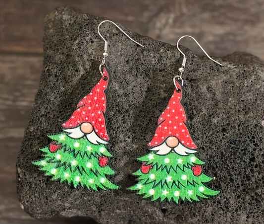 Christmas Tree Gonk Earrings