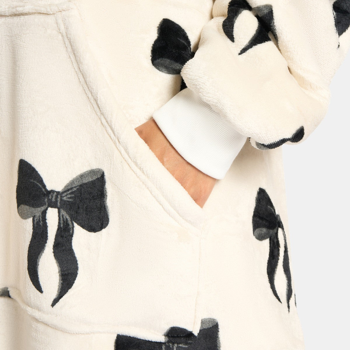 Monochrome Bow Print Hoodie