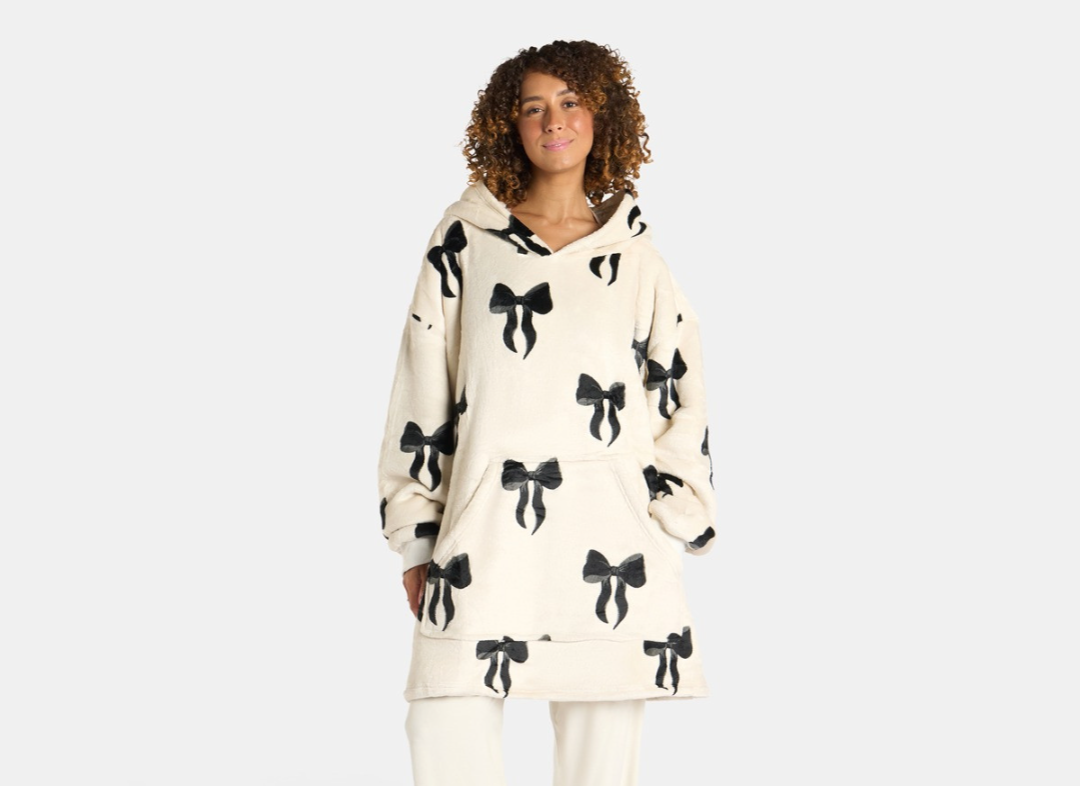 Monochrome Bow Print Hoodie