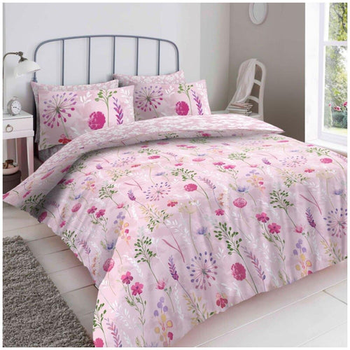 Floral Complete Duvet Cover Set with Matching Fitted Sheet & Pillowcase