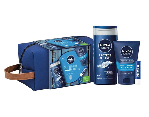 Nivea Men Get Ready Wash Kit 4PC Gift Set