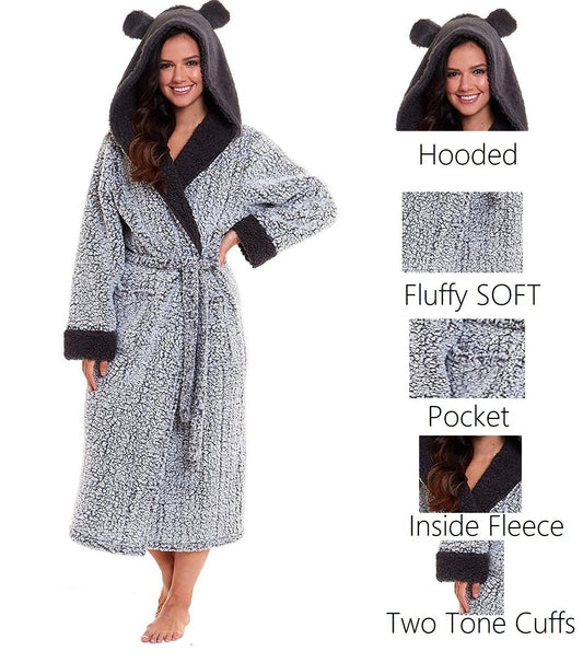 Ladies Womens Soft Cosy Dressing Gown