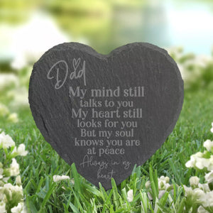 Dad Heart Shape Memorial Plaque