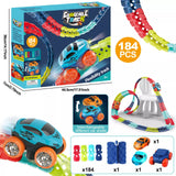 Kids Toy Flexible Rail & Electric Car Set Changeable Track w/ LED Light Race Car