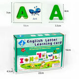 Children Wooden Alphabetic Blocks Game - Letter Cards Animal Pictures