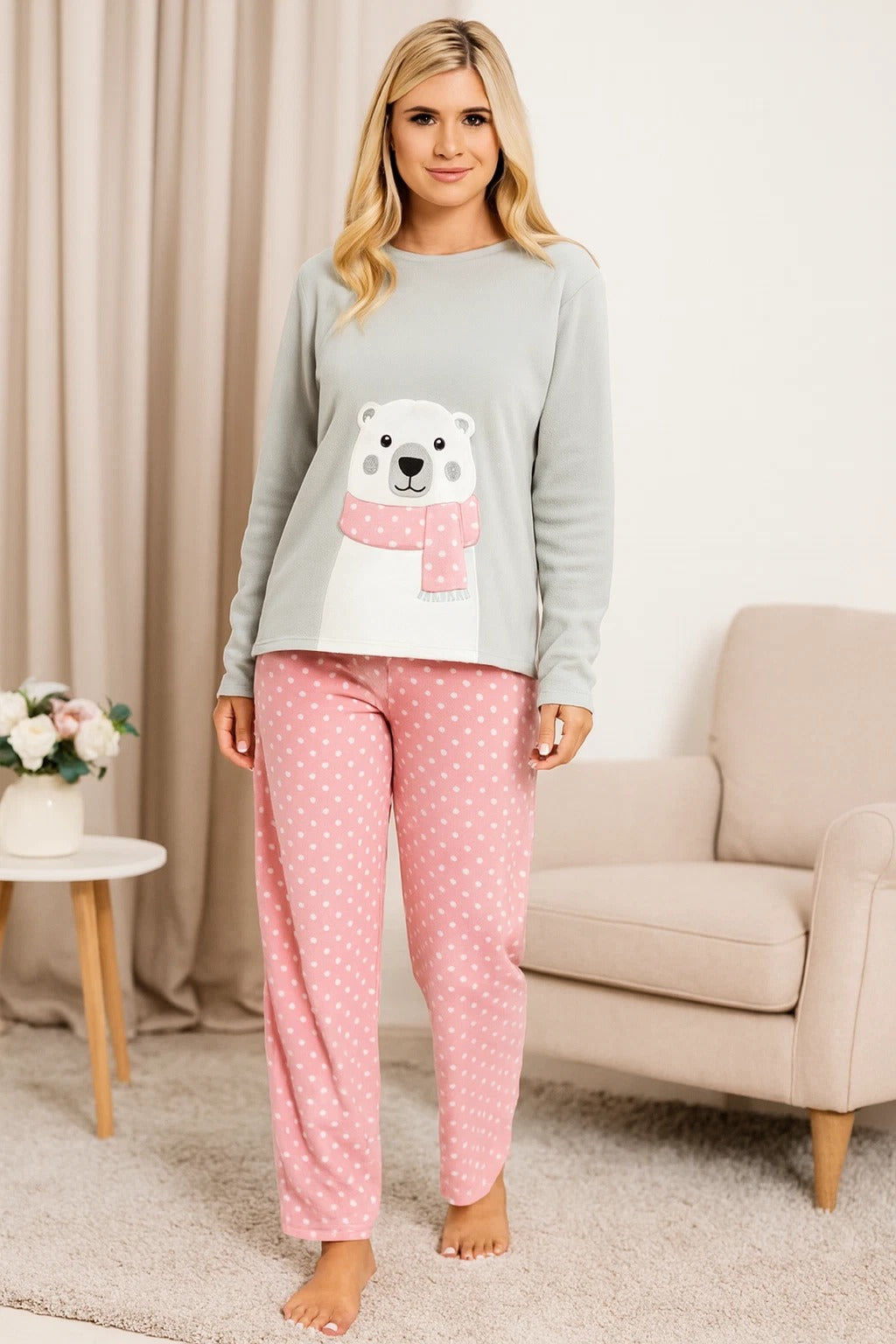 Womens Ladies FLUFFY Pyjamas