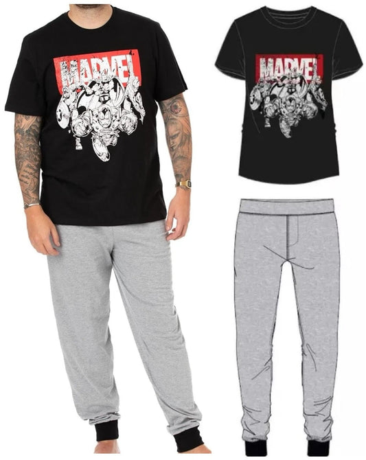 M*RVEL Mens Character Half Sleeve Pyjamas