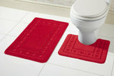 Non Slip 2 Pc Bath Mat & Pedestal Set