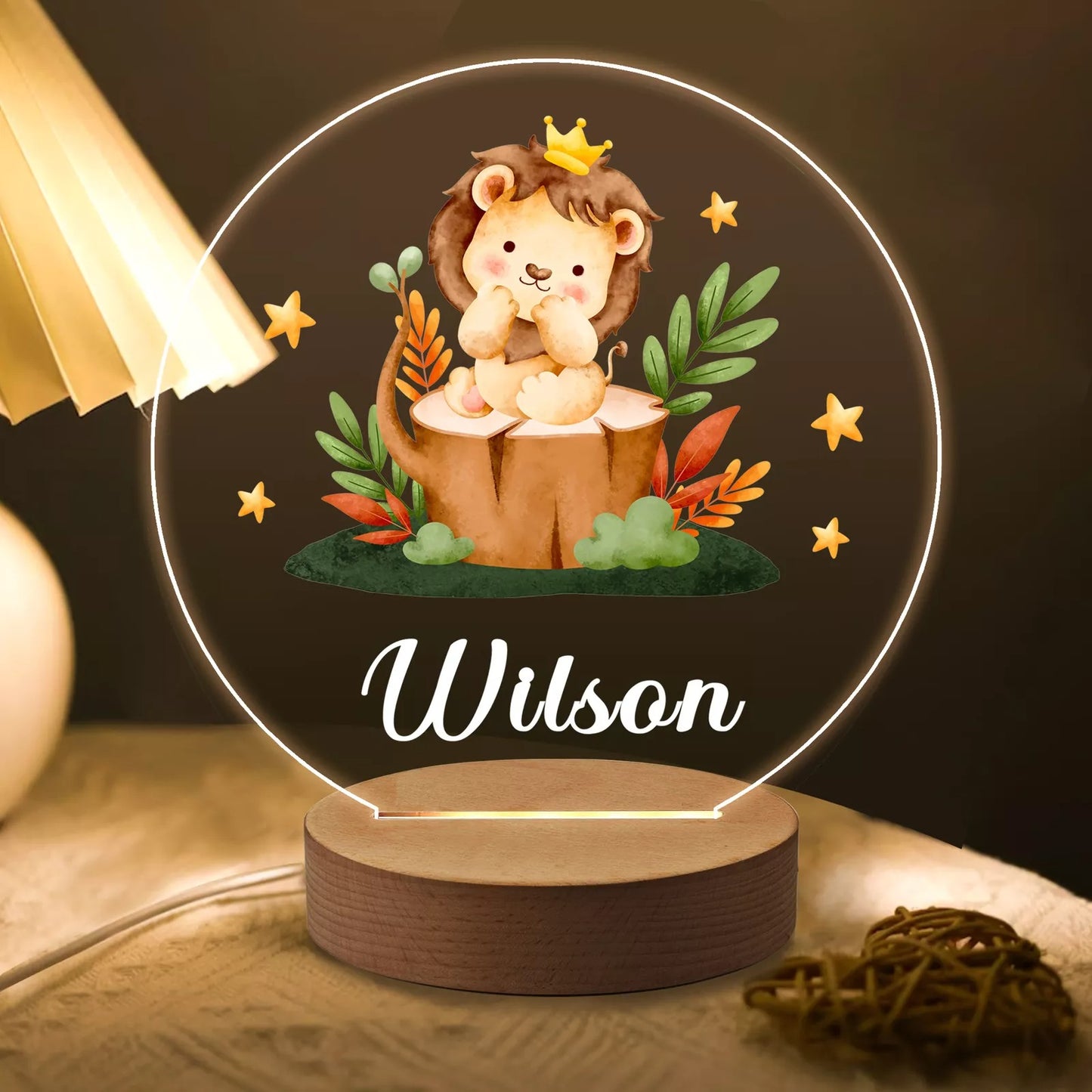 Personalised Kid's LED Night Light Table Lamp