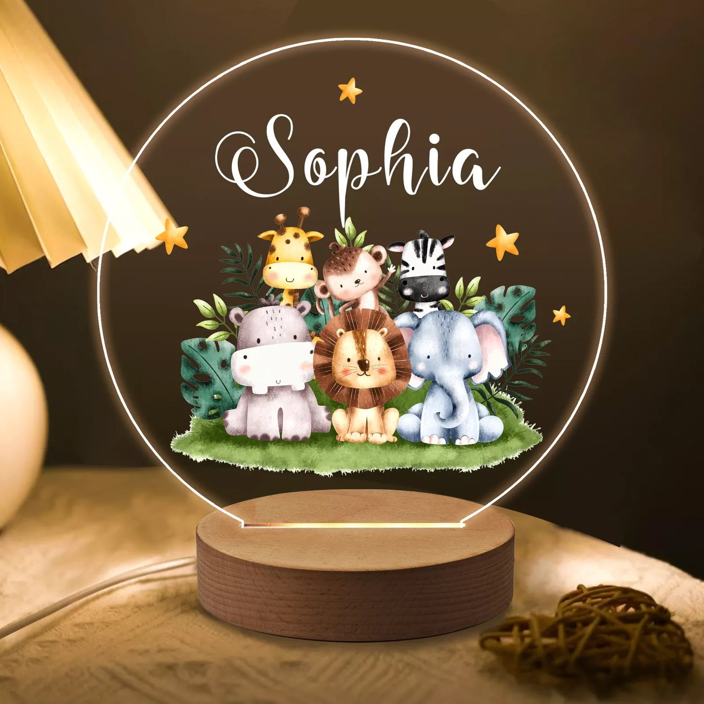 Personalised Kid's LED Night Light Table Lamp