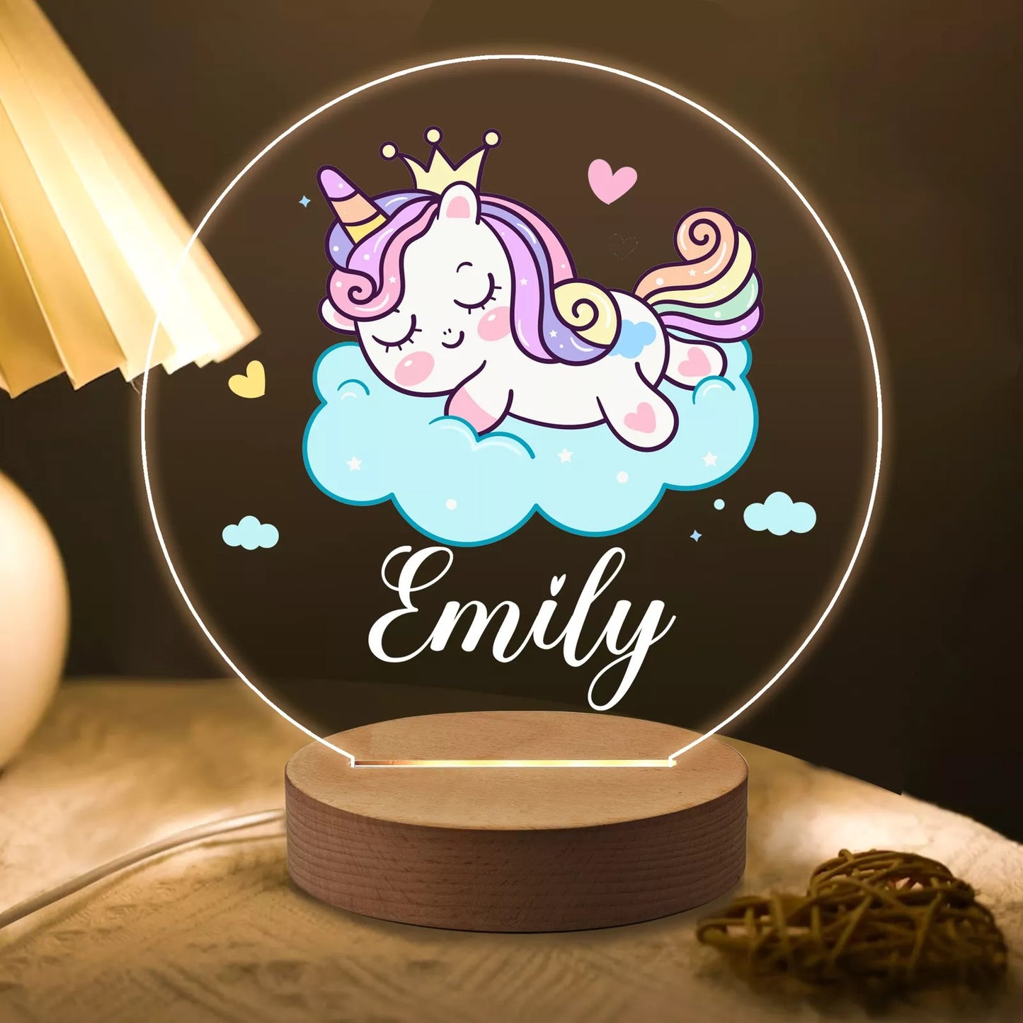 Personalised Kid's LED Night Light Table Lamp