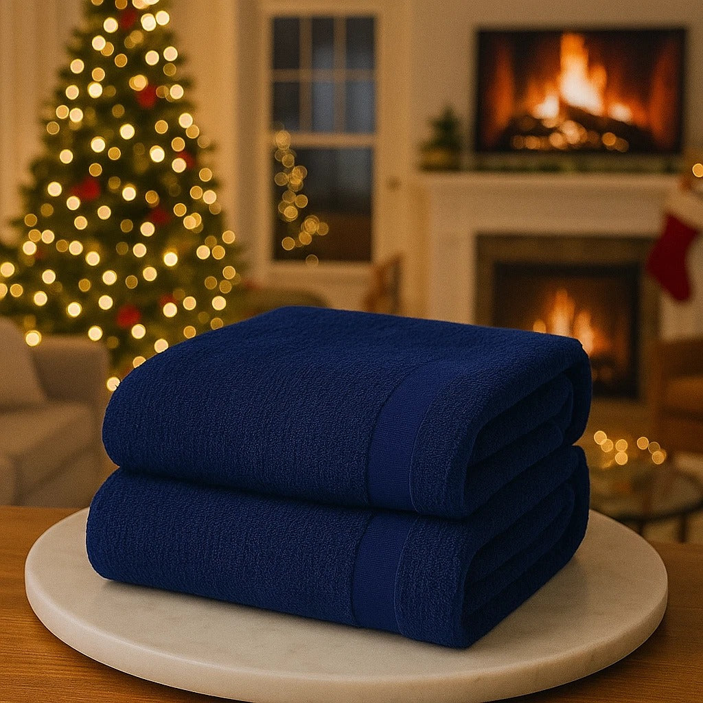 2PCS Extra Large Jumbo Bath Sheets 100% Egyptian Cotton