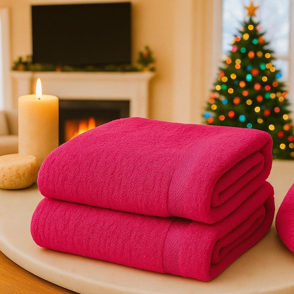 2PCS Extra Large Jumbo Bath Sheets 100% Egyptian Cotton