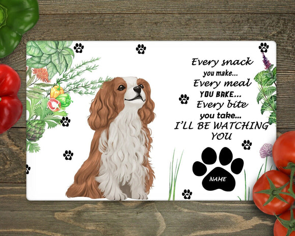 Dog Personalised Gift Any Breed  Glass Chopping Board