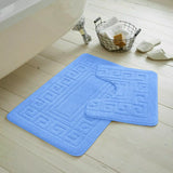 Non Slip 2 Pc Bath Mat & Pedestal Set