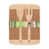 Bamboo Chopping Boards, 35 x 25cm Includes 2 Cooking Utensil