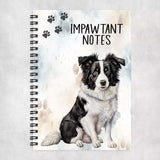 Impawtant Notes Collie A5 Spiral Bound Notebook