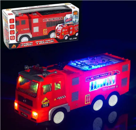 Fire engine Truck Bump and Go Action car with Sirens and lights