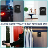 Key Safe 4 Digit Combination Key Safe Outdoor Security Key Lock Box-Wall Mounted