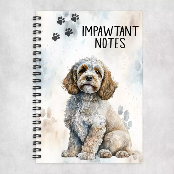 Impawtant Notes Cockapoo A5 Spiral Bound Notebook