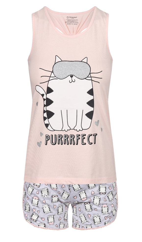 Girls Purrrfect Short PJ'S