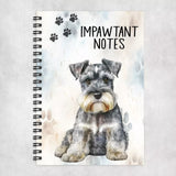 Impawtant Notes Schnauzer A5 Spiral Bound Notebook