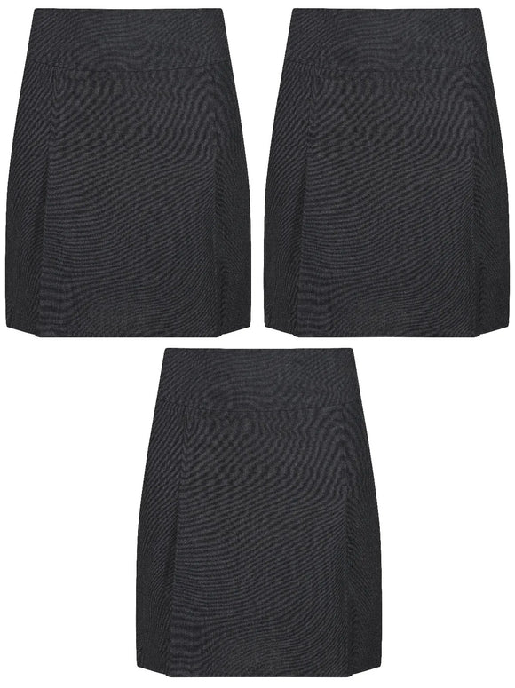 Girls 3 Pack Twin Pleat School Skirts